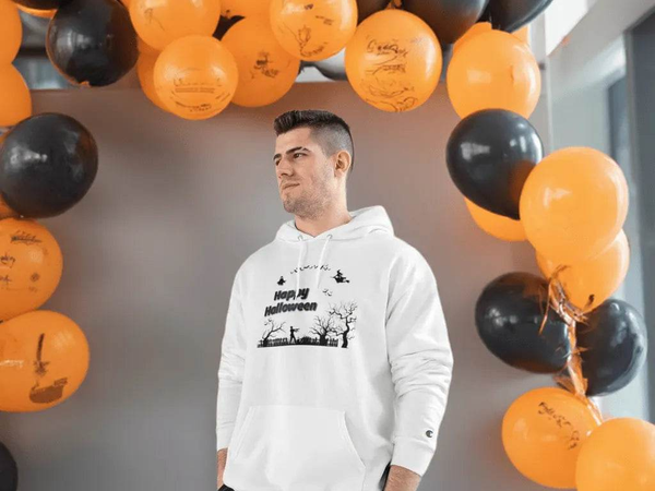 Halloween Hoodie, Champion, Eco-Friendly Warmth