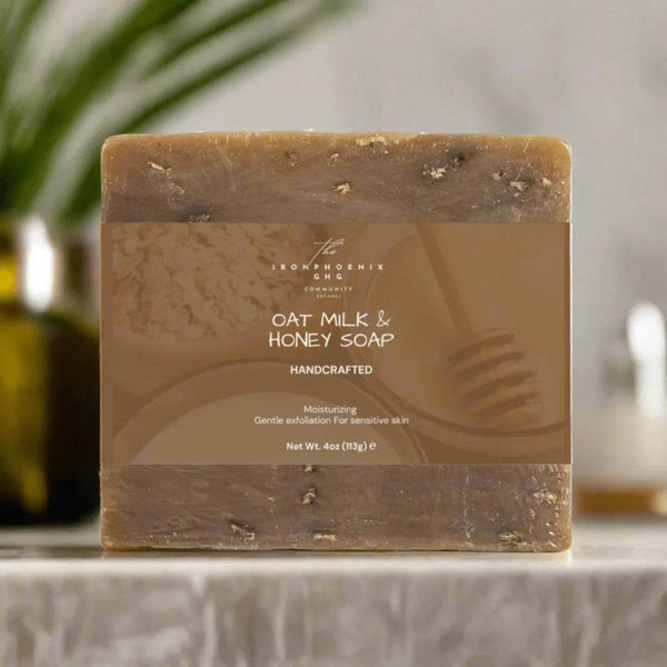 Handmade Oat Milk Honey Soap - Sensitive Skin Care - Iron Phoenix GHG