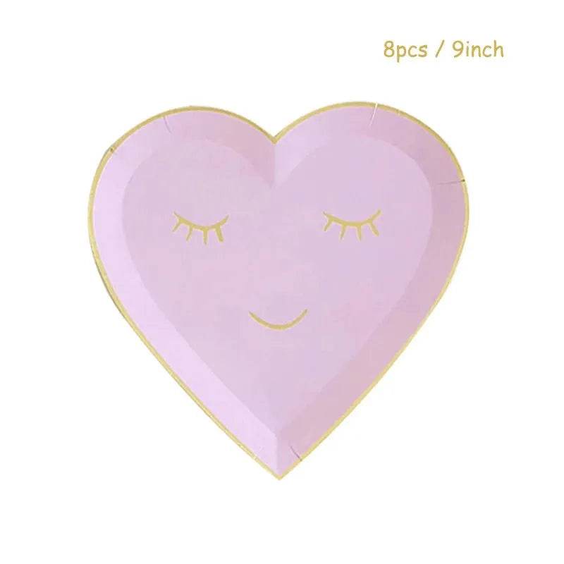 Heart-Shaped Party Tableware Set - Eco Gamer Party Gear - Iron Phoenix GHG