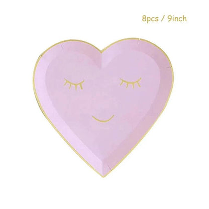 Heart-Shaped Party Tableware Set - Eco Gamer Party Gear - Iron Phoenix GHG