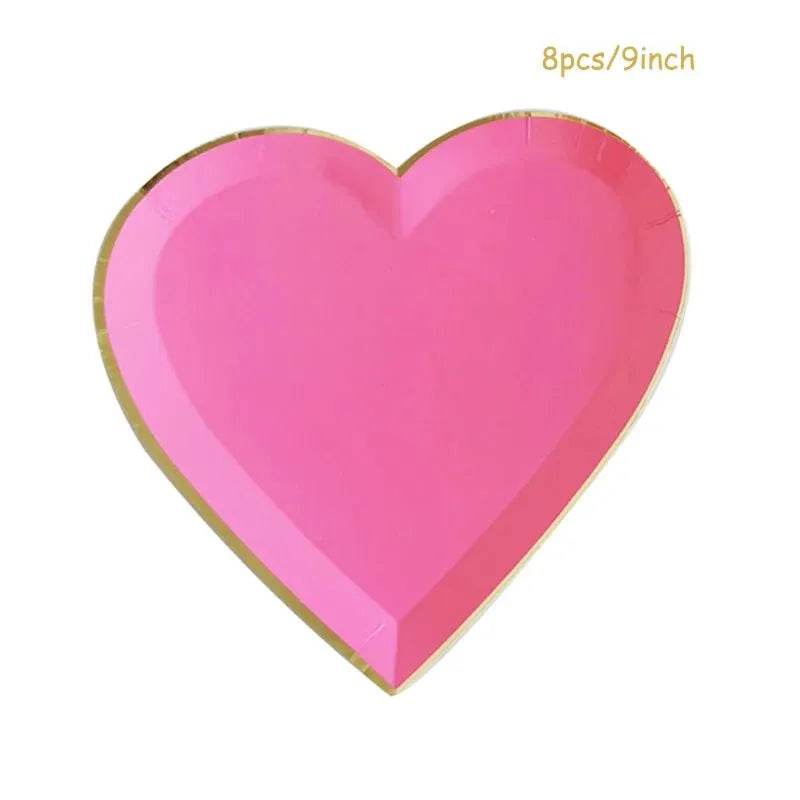 Heart-Shaped Party Tableware Set - Eco Gamer Party Gear - Iron Phoenix GHG