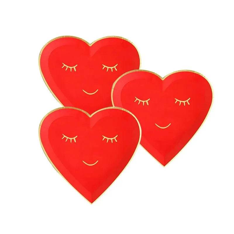 Heart-Shaped Party Tableware Set - Eco Gamer Party Gear - Iron Phoenix GHG