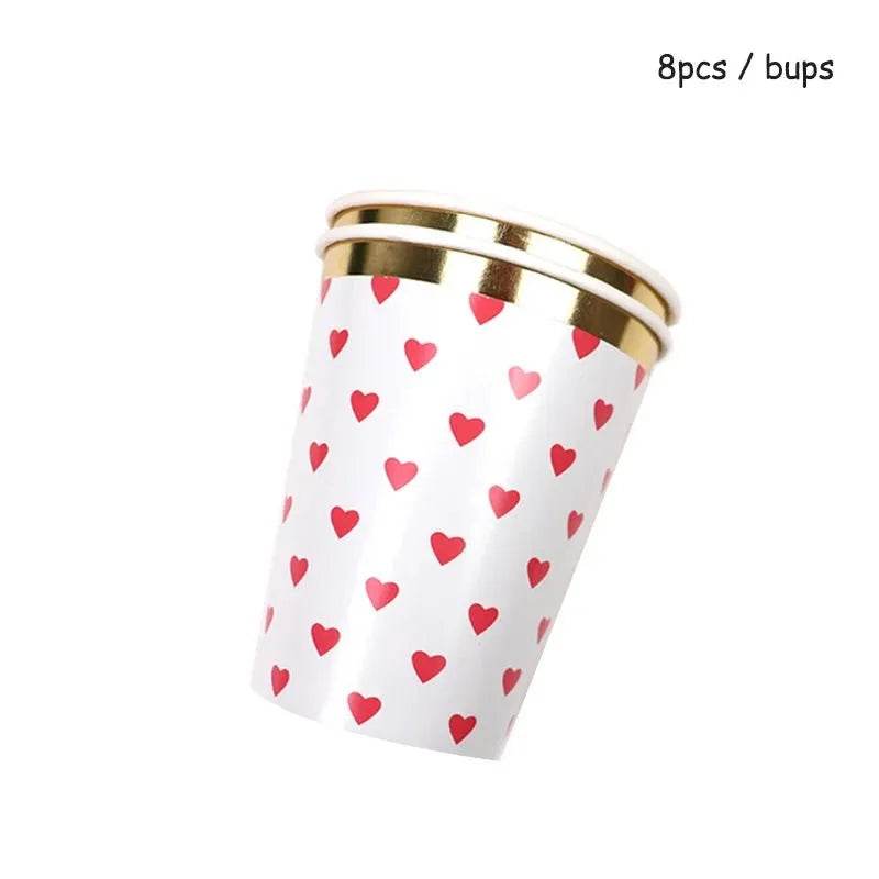 Heart-Shaped Party Tableware Set - Eco Gamer Party Gear - Iron Phoenix GHG