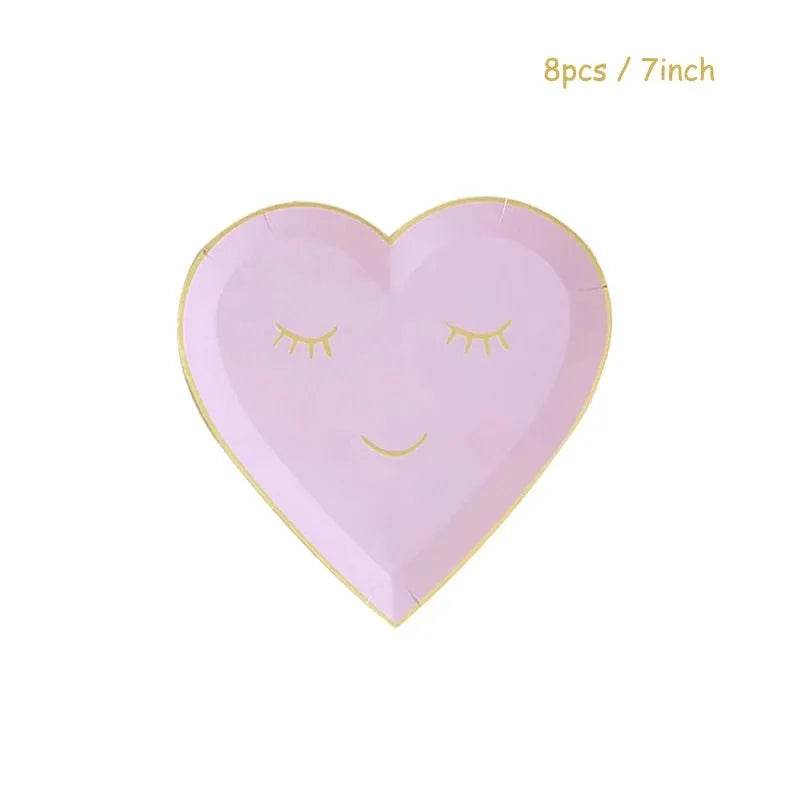 Heart-Shaped Party Tableware Set - Eco Gamer Party Gear - Iron Phoenix GHG