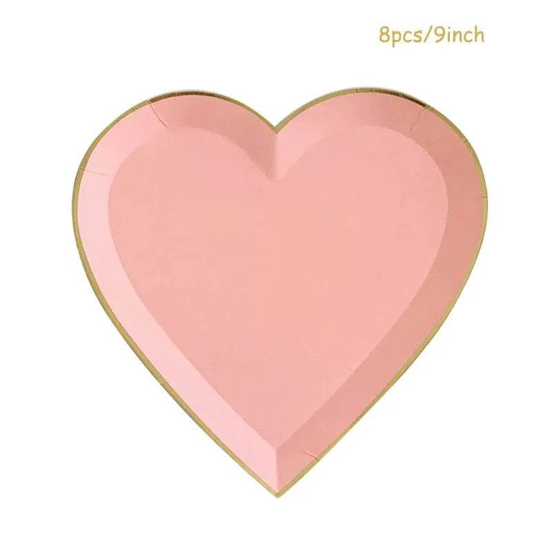 Heart-Shaped Party Tableware Set - Eco Gamer Party Gear - Iron Phoenix GHG