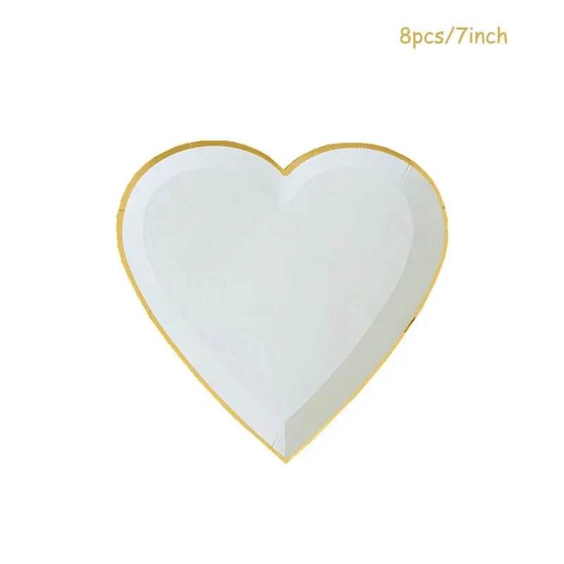 Heart-Shaped Party Tableware Set - Eco Gamer Party Gear - Iron Phoenix GHG