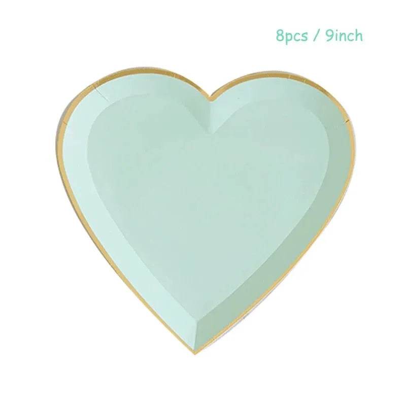 Heart-Shaped Party Tableware Set - Eco Gamer Party Gear - Iron Phoenix GHG