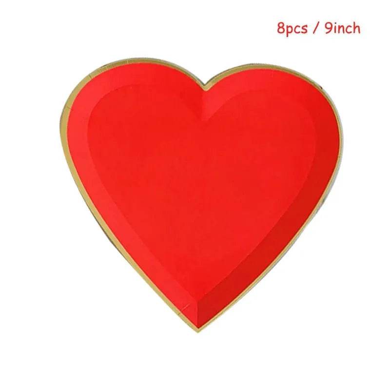Heart-Shaped Party Tableware Set - Eco Gamer Party Gear - Iron Phoenix GHG