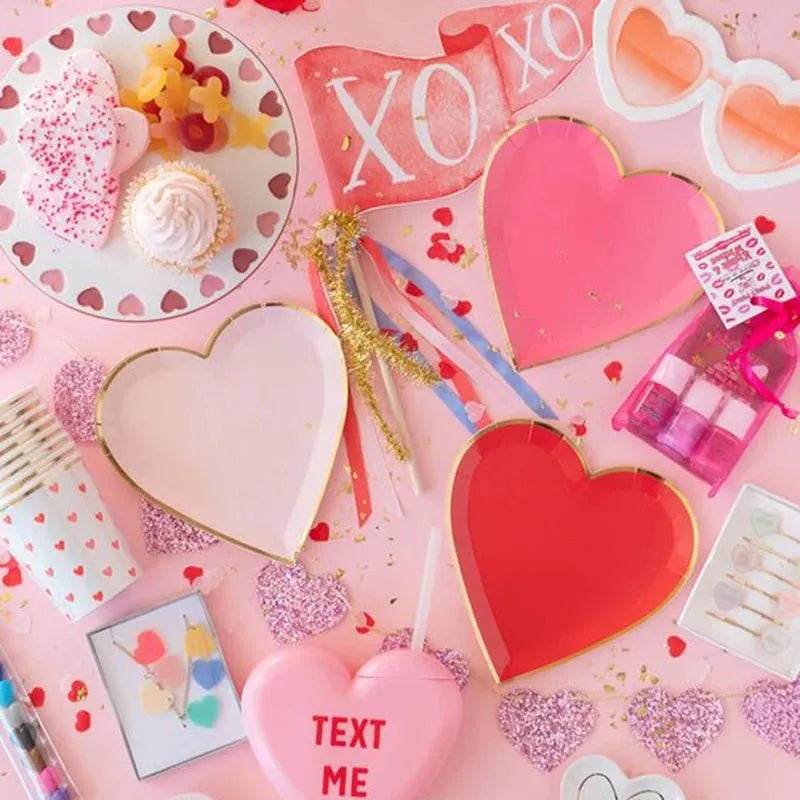 Heart-Shaped Party Tableware Set - Eco Gamer Party Gear - Iron Phoenix GHG