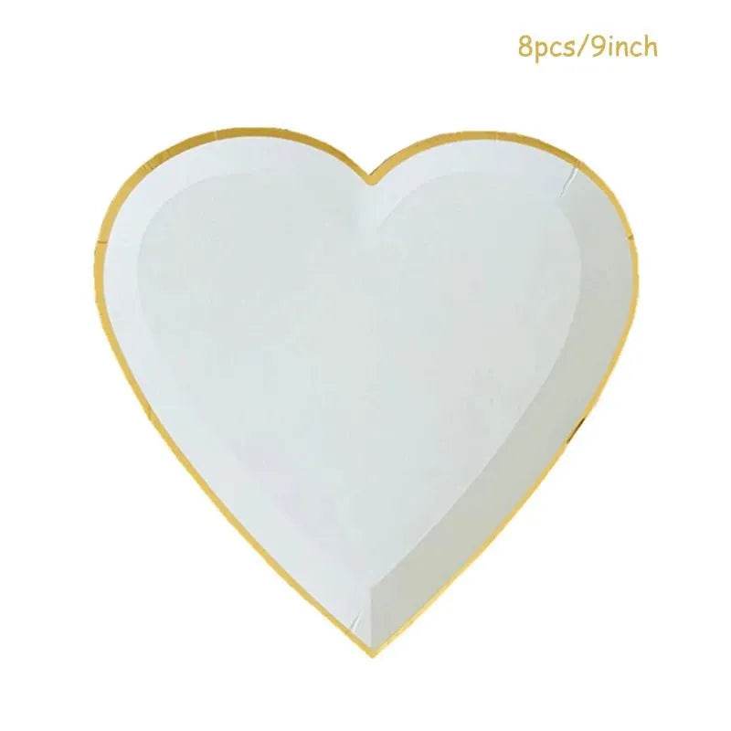 Heart-Shaped Party Tableware Set - Eco Gamer Party Gear - Iron Phoenix GHG