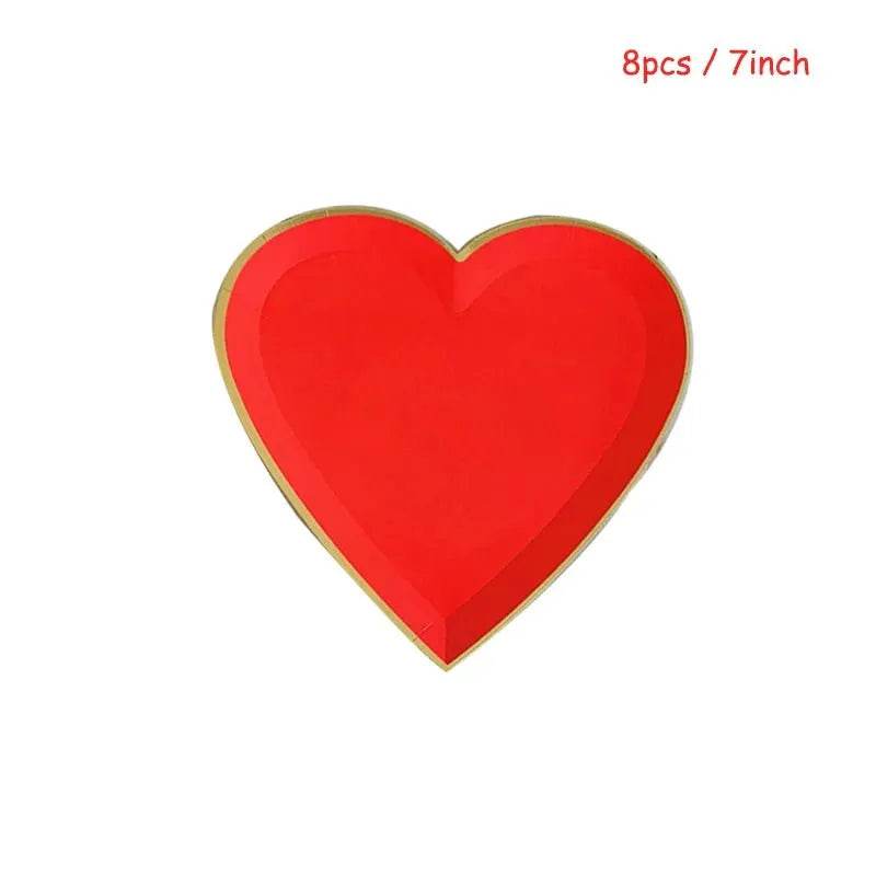 Heart-Shaped Party Tableware Set - Eco Gamer Party Gear - Iron Phoenix GHG