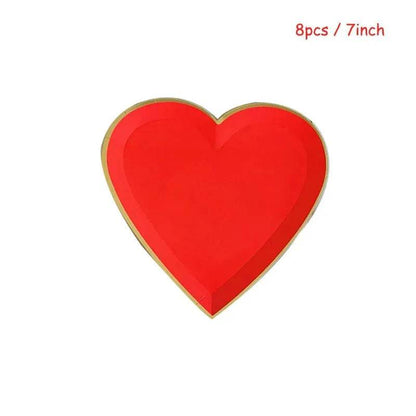 Heart-Shaped Party Tableware Set - Eco Gamer Party Gear - Iron Phoenix GHG