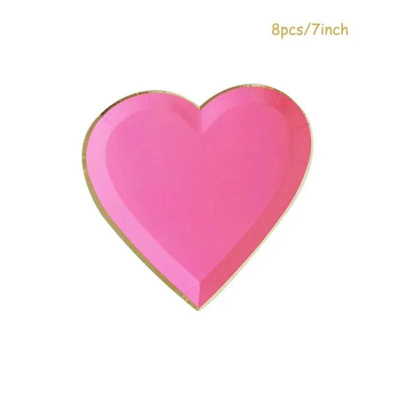 Heart-Shaped Party Tableware Set - Eco Gamer Party Gear - Iron Phoenix GHG