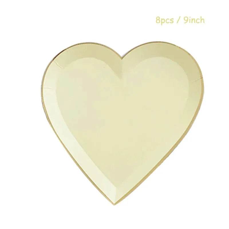 Heart-Shaped Party Tableware Set - Eco Gamer Party Gear - Iron Phoenix GHG