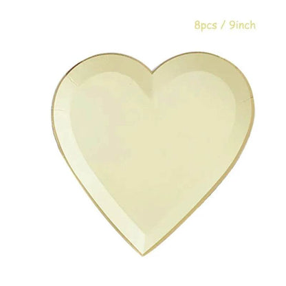 Heart-Shaped Party Tableware Set - Eco Gamer Party Gear - Iron Phoenix GHG