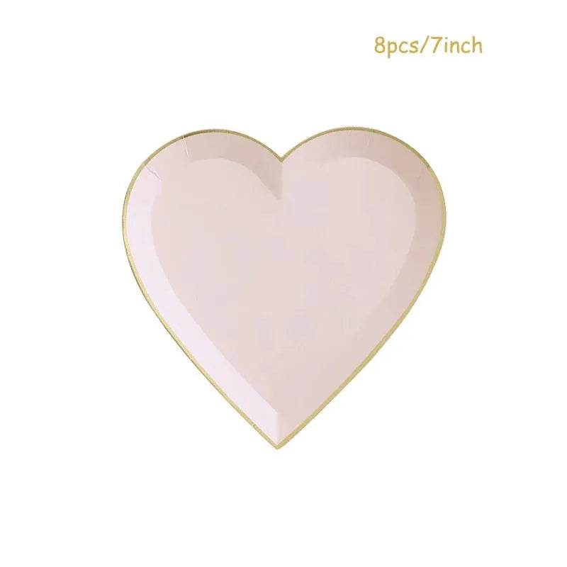 Heart-Shaped Party Tableware Set - Eco Gamer Party Gear - Iron Phoenix GHG