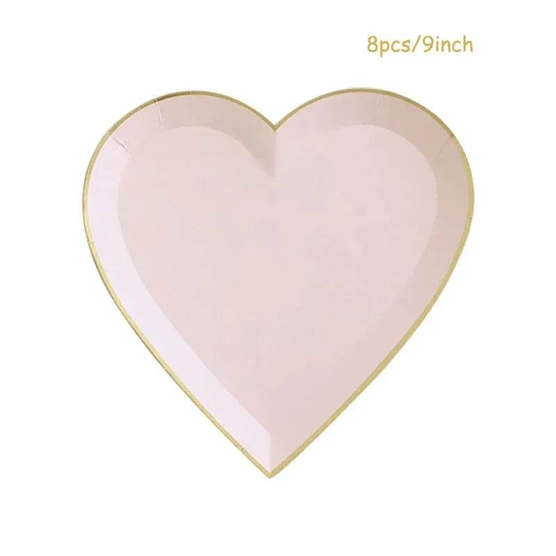 Heart-Shaped Party Tableware Set - Eco Gamer Party Gear - Iron Phoenix GHG