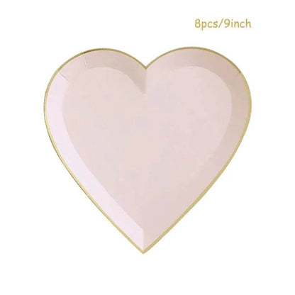 Heart-Shaped Party Tableware Set - Eco Gamer Party Gear - Iron Phoenix GHG