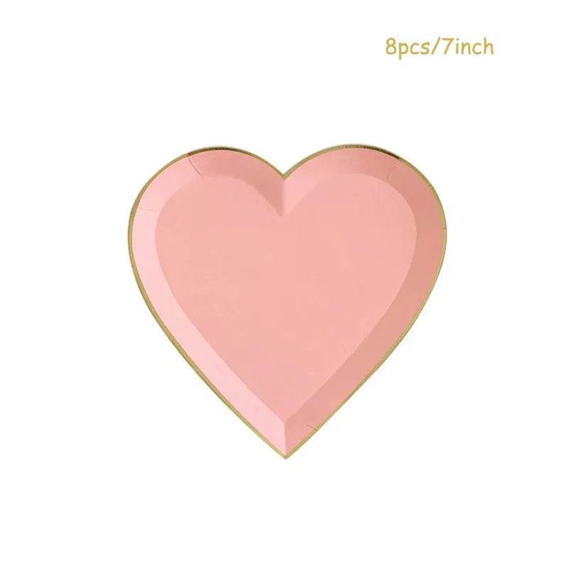 Heart-Shaped Party Tableware Set - Eco Gamer Party Gear - Iron Phoenix GHG