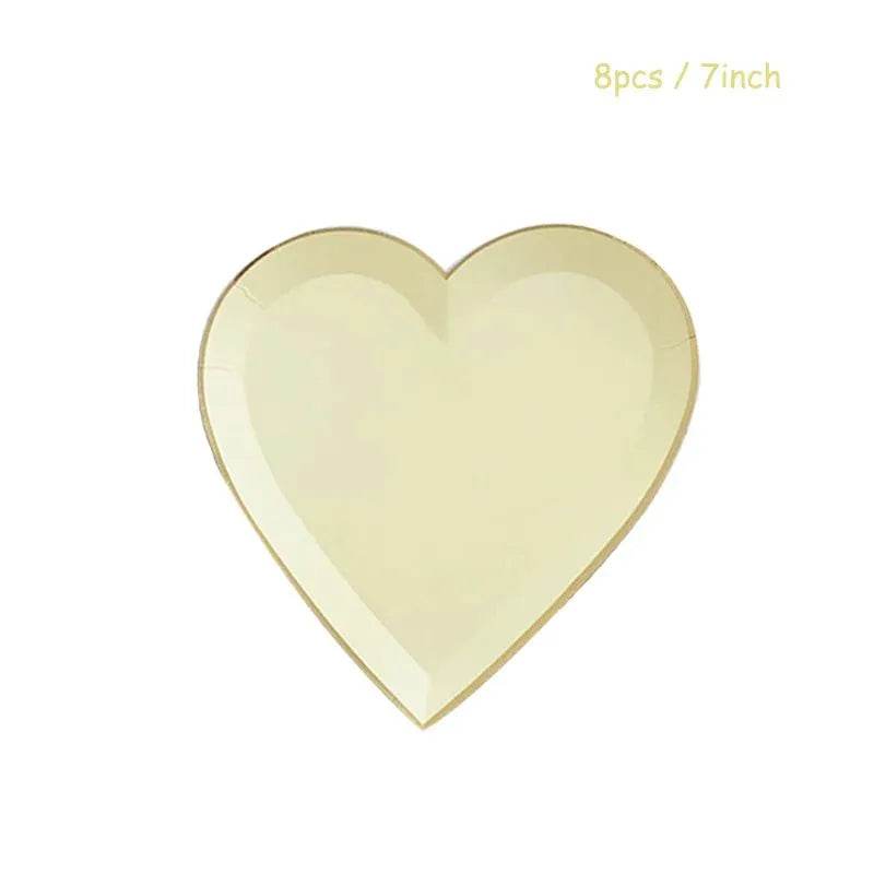 Heart-Shaped Party Tableware Set - Eco Gamer Party Gear - Iron Phoenix GHG