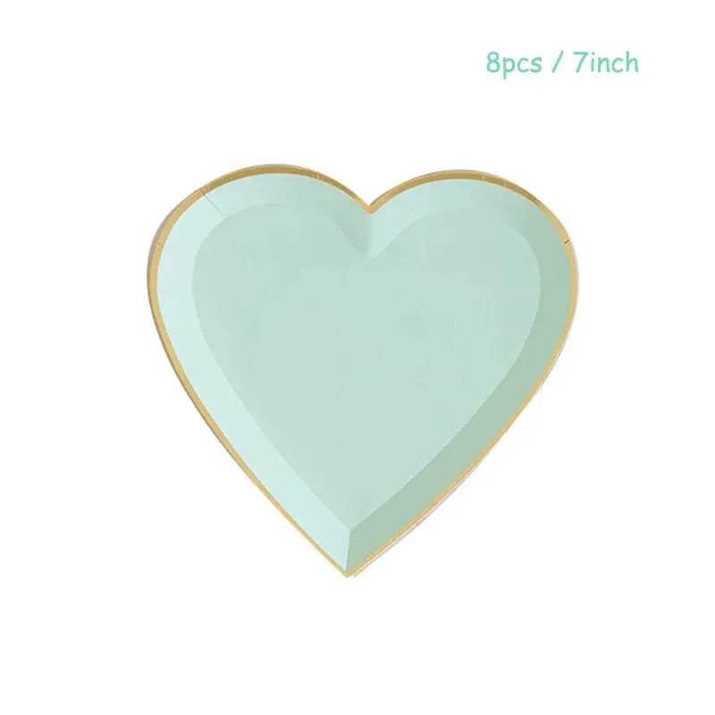 Heart-Shaped Party Tableware Set - Eco Gamer Party Gear - Iron Phoenix GHG