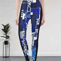 Blue Mosaic Print Leggings | PvP Gaming and Yoga Tights - Image 2