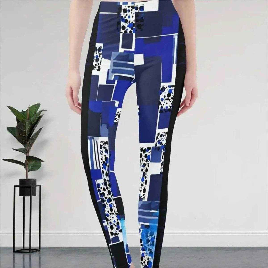 Blue Mosaic Print Leggings | PvP Gaming and Yoga Tights