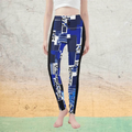 Blue Mosaic Print Leggings | PvP Gaming and Yoga Tights - Image 4