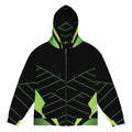 "Neon Grid" Off-center Unisex Zip Hoodie | Iron Phoenix - Image 6