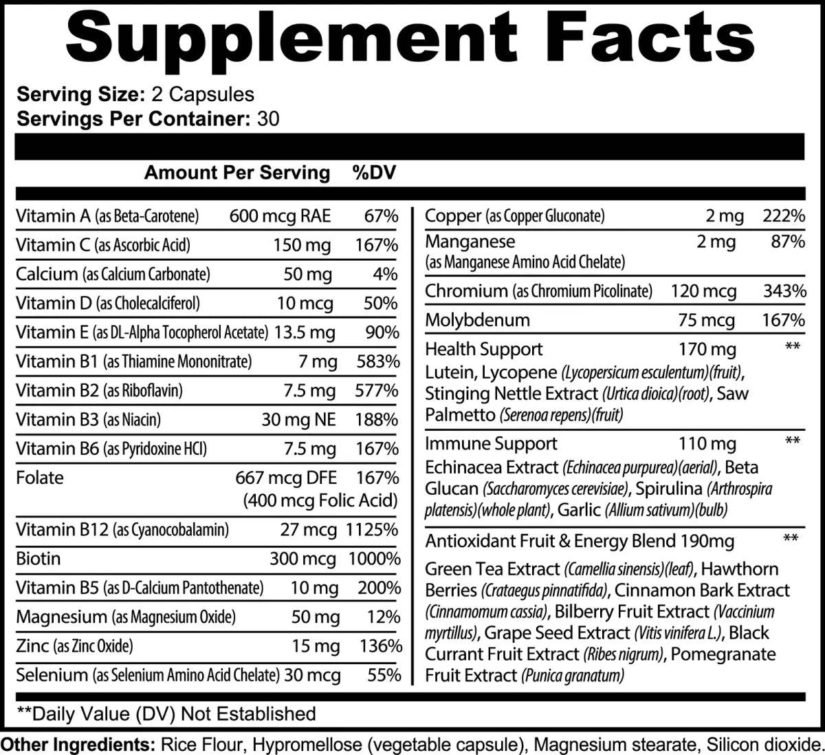 Iron Phoenix GHG Daily Vitality Multivitamin 60ct - Iron Phoenix GHG