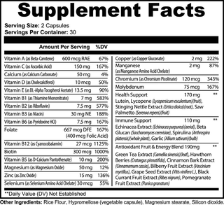 Complete Multivitamin | Daily Immune | Energy Support Formula 60ct - Iron Phoenix GHG