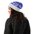 Blue snowflake Knitted beanie - Image 5