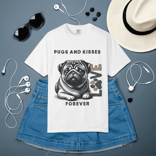 Cute Pug T-shirt - Cute Love Eco-Friendly Comfort Tee - Iron Phoenix GHG