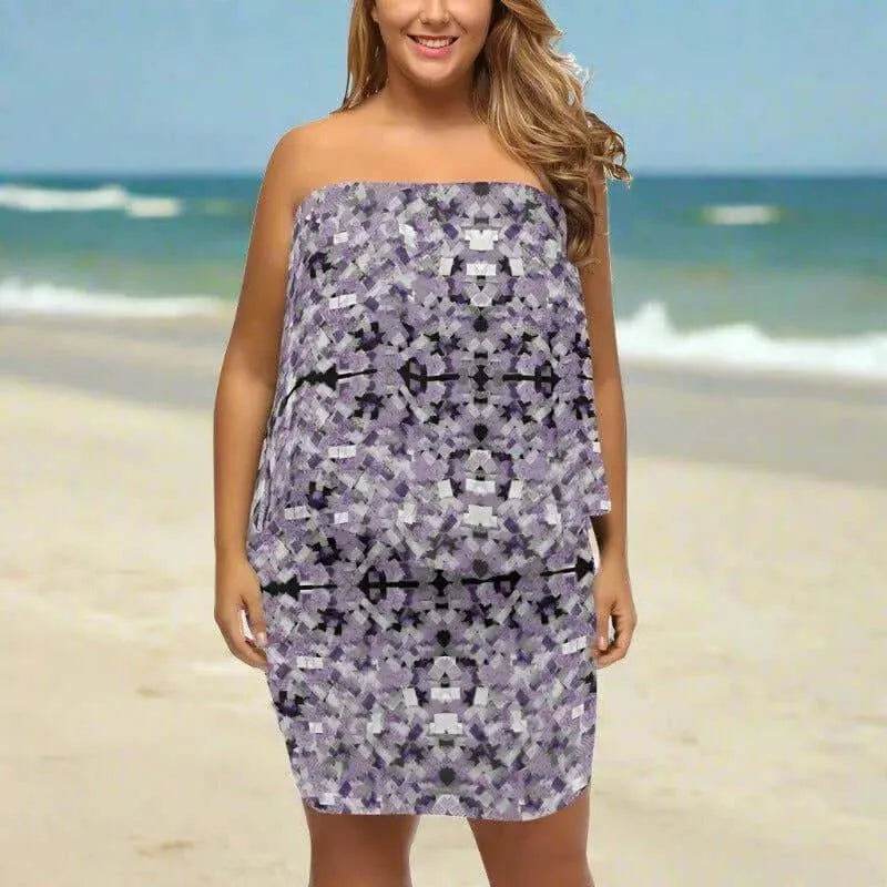 "Lavender Gem" Abstract Print Wrap Dress| Iron Phoenix GHG - Iron Phoenix GHG