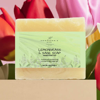 Lemongrass Sage Soap 4oz, Organic Calm, Sensitive Skin Care - Iron Phoenix GHG