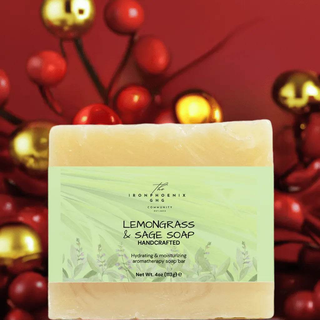 Lemongrass Sage Soap 4oz, Organic Calm, Sensitive Skin Care - Iron Phoenix GHG