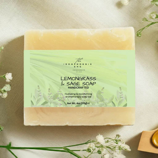 Lemongrass Sage Soap 4oz, Organic Calm, Sensitive Skin Care - Iron Phoenix GHG