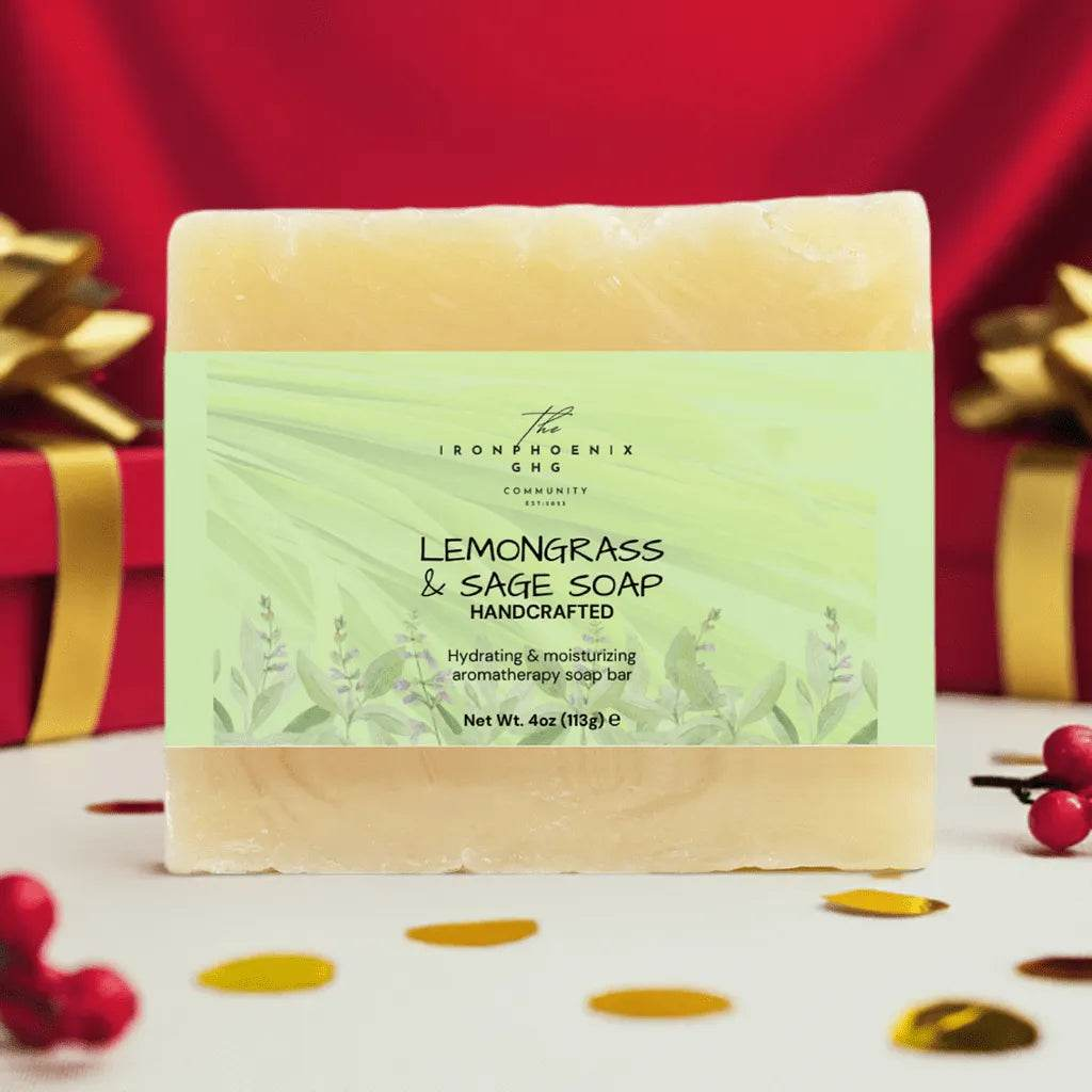 Lemongrass Sage Soap 4oz, Organic Calm, Sensitive Skin Care
