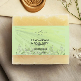 Lemongrass Sage Soap 4oz, Organic Calm, Sensitive Skin Care - Iron Phoenix GHG