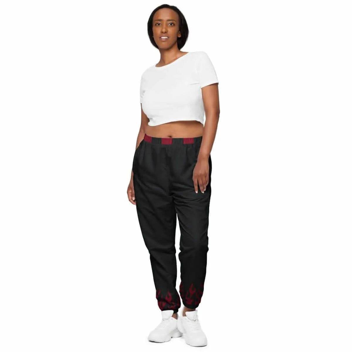 Maroon Accent Track Pants - Active Comfort - Iron Phoenix GHG