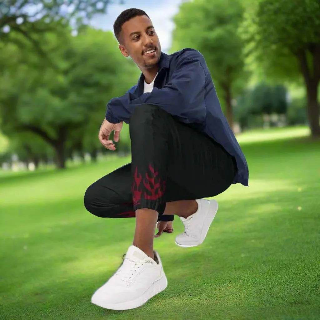 Maroon Accent Track Pants - Active Comfort - Iron Phoenix GHG