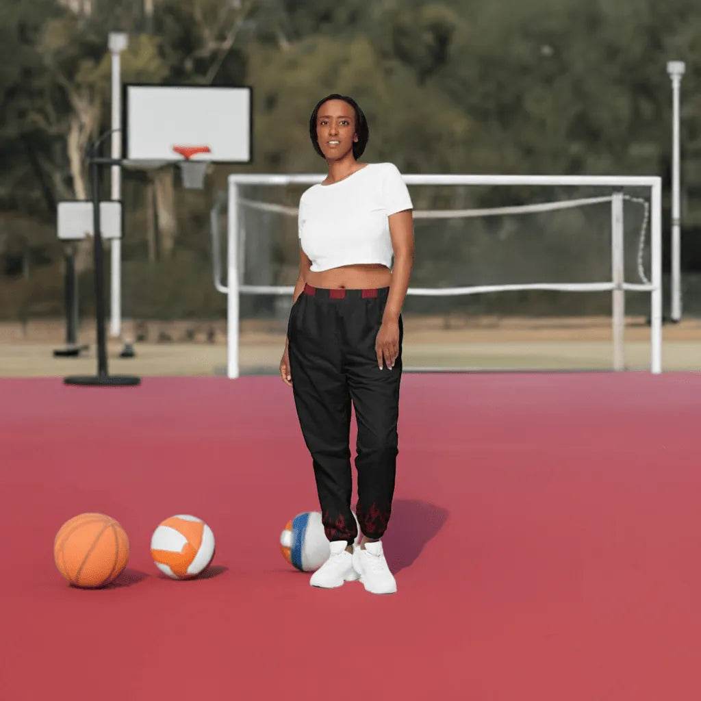 Maroon Accent Track Pants - Active Comfort - Iron Phoenix GHG