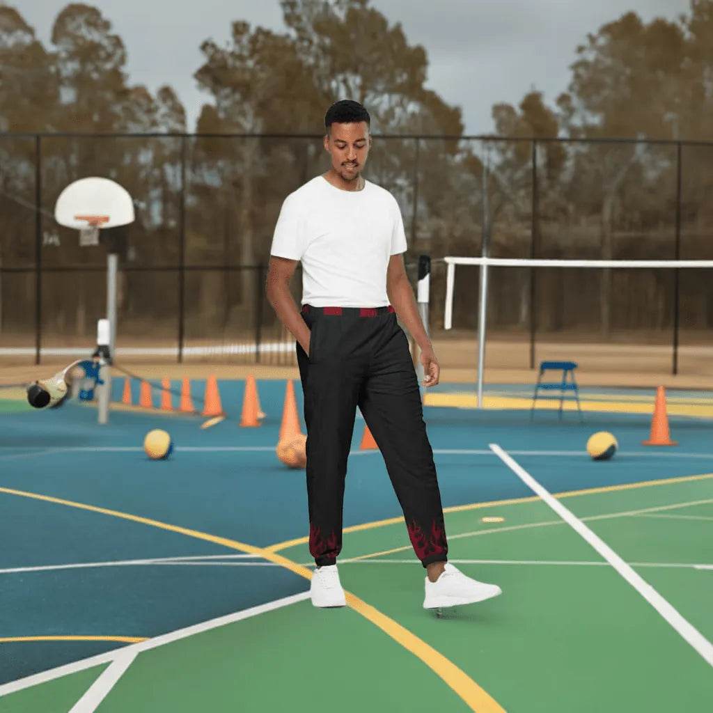 Maroon Accent Track Pants - Active Comfort - Iron Phoenix GHG