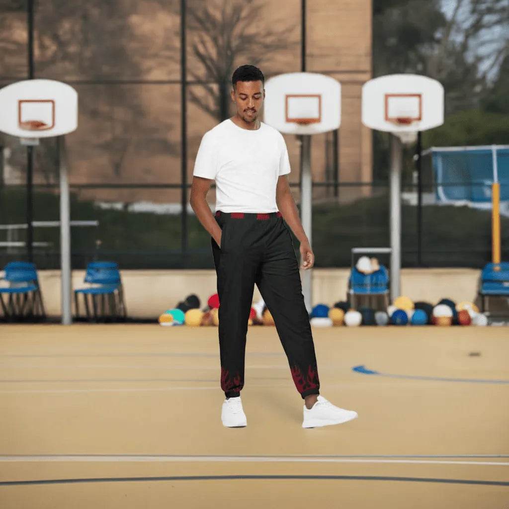 Maroon Accent Track Pants - Active Comfort - Iron Phoenix GHG