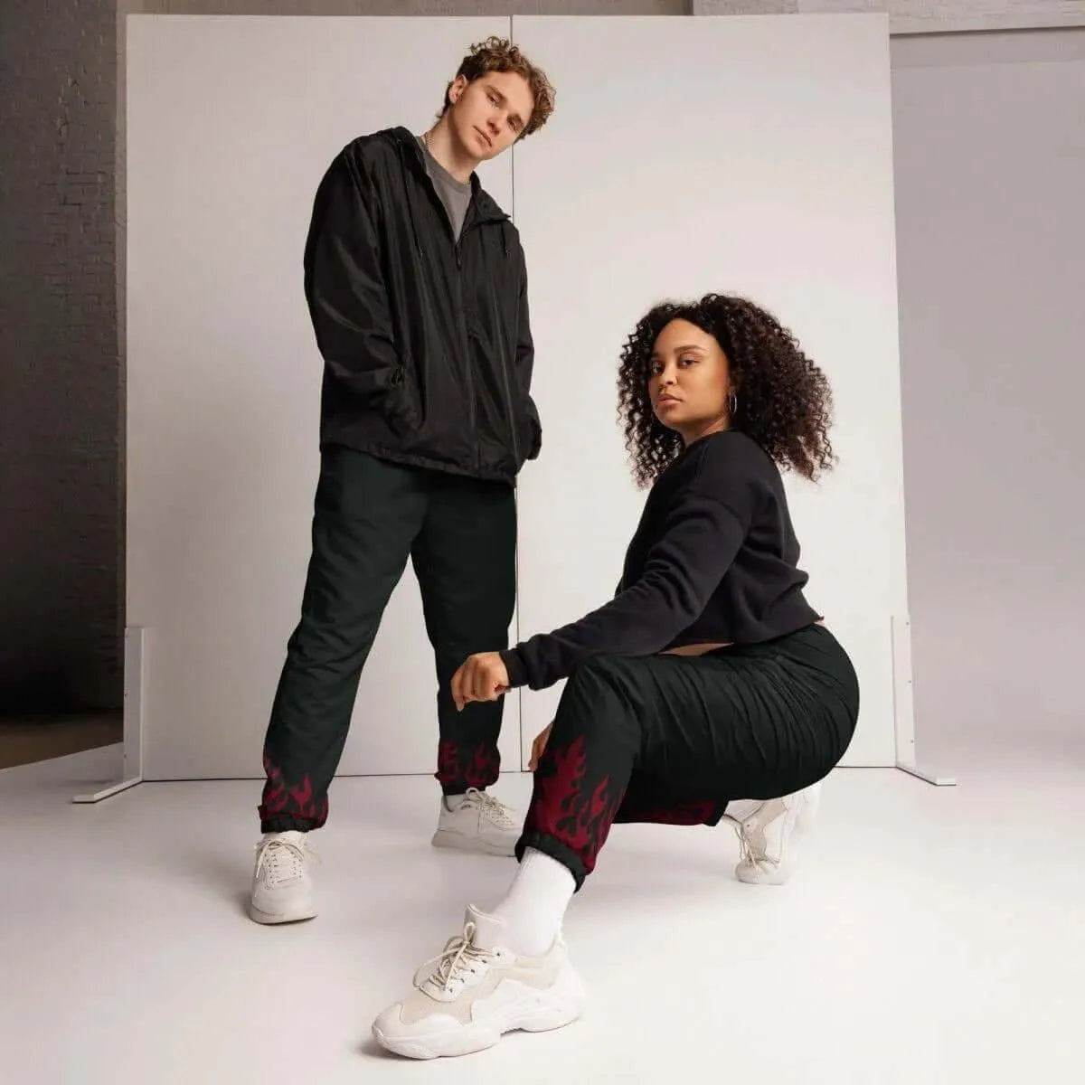 Maroon Accent Track Pants - Active Comfort - Iron Phoenix GHG