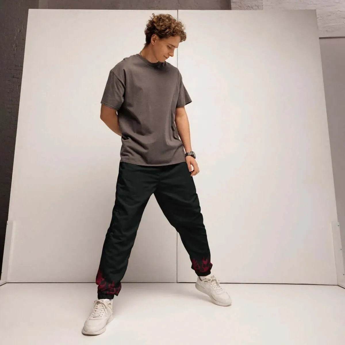 Maroon Accent Track Pants - Active Comfort - Iron Phoenix GHG