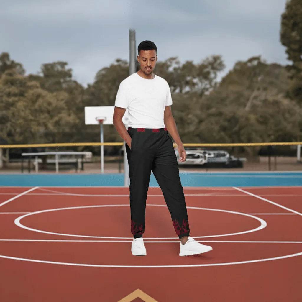 Maroon Accent Track Pants - Active Comfort - Iron Phoenix GHG