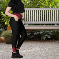 Maroon | Black Crossover Leggings with Pockets | Iron Phoenix - Image 5