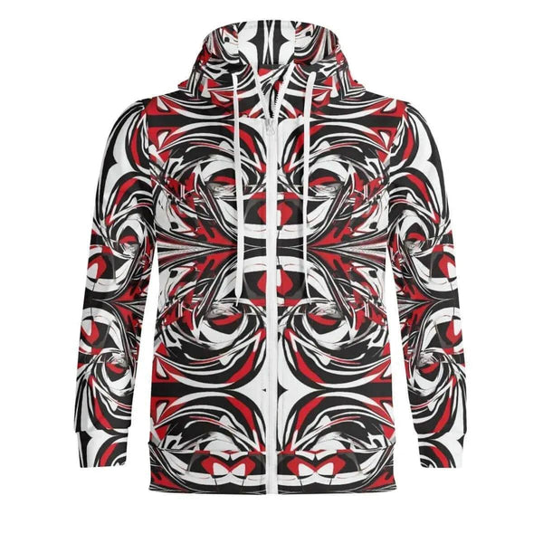 Mens Hoodie in Red Black White - Stylish and Comfortable - Iron Phoenix GHG