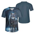 Wolf Graphic Baseball Jersey | Moonlight Spirit Animal Shirt - Image 3